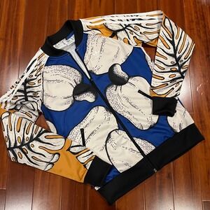 Adidas Farm Rio Jacket Track Athletic Active Blue Palm Leaf Fruit Collab Size XS